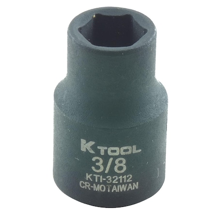 K-Tool International 3/8" Drive Impact Socket black oxide, Stan, 6 pt., 3/8" Drve, 3/8 KTI-32112
